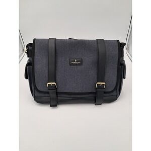 LONDON FOG Messenger Bag 100th Anniversary Denim Canvas‎ Snap Closure - NWT